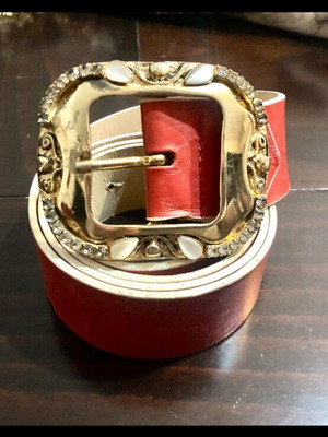 Belt red color Italian like new, size 115