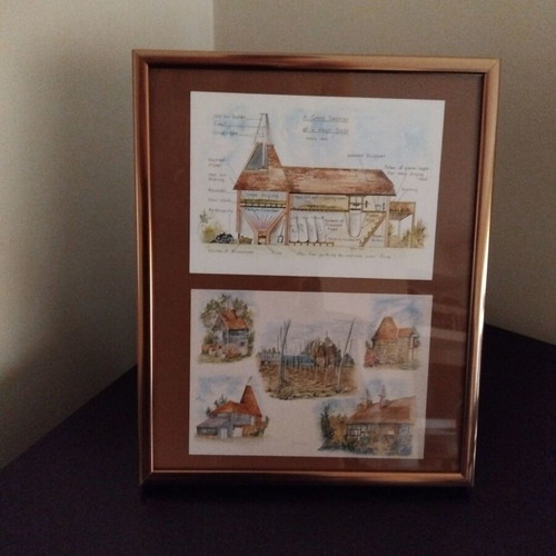 Kent Oast Decorative Frame Like New, Traditional English Building