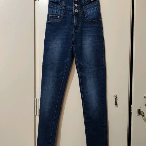 High-Waist Skinny Jeans XS Dark Blue like new