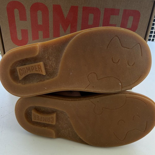 Camper leather ankle boots size 26 used, red with zipper