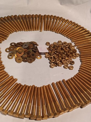 Bronze screws Φ8x80mm M13 with nuts and washers new