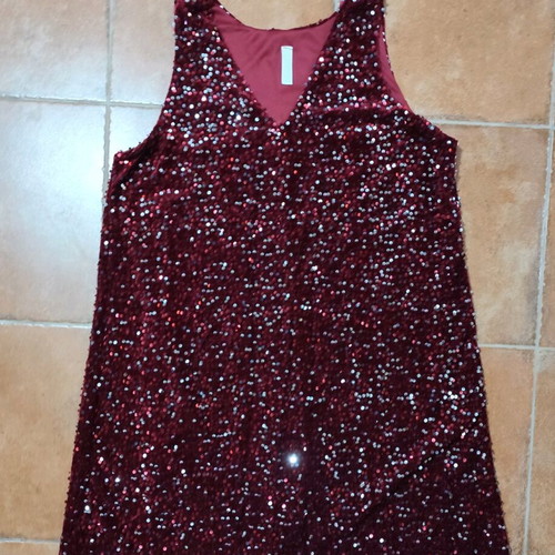 Velvet dress with sequins red new, size L/XL