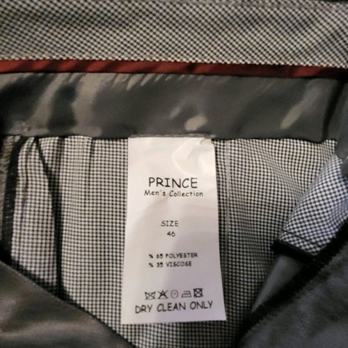 Prince men's suit new, grey silver, jacket size 52, trousers 46