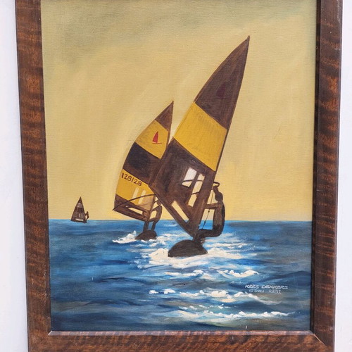 Kees Dekkers painting used, oil on fiberboard
