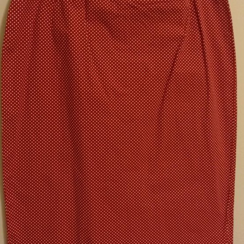 Polka Dot Skirt like new, below knee, size M 38 10, white and red