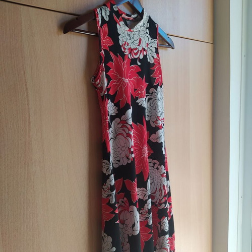 Madlen Atene fitted dress with cut-out back, black and red
