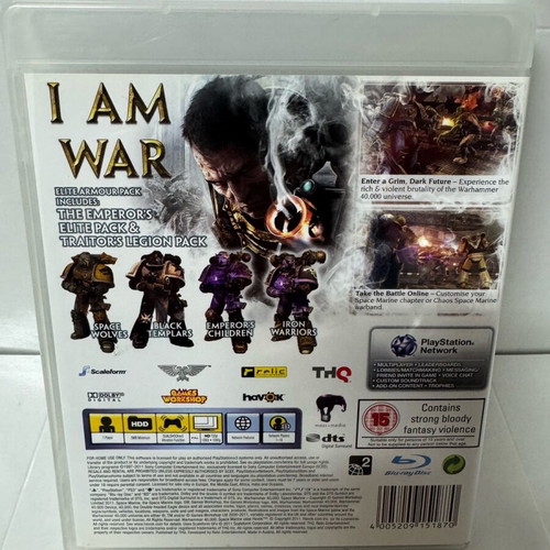 PlayStation 3 (PS3) game SpaceMarine Warhammer 40K Elite Armour Pack like new