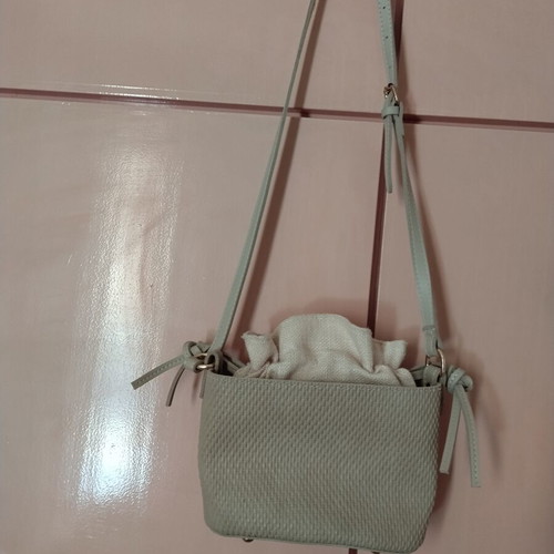 Sandra Fellini crossbody bag like new, beige, wicker design