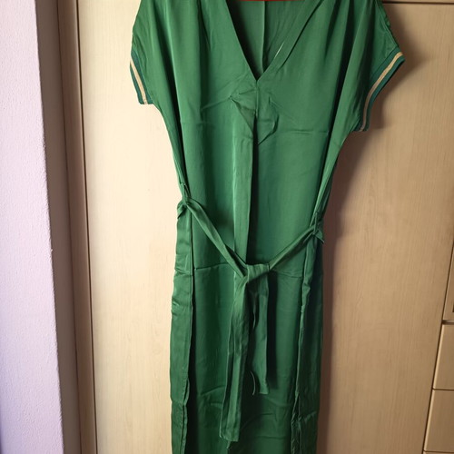 Forel midi dress like new, satin, green, size 4XL