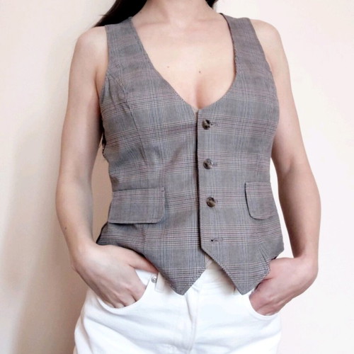 Classic Benetton checked and floral vest S like new