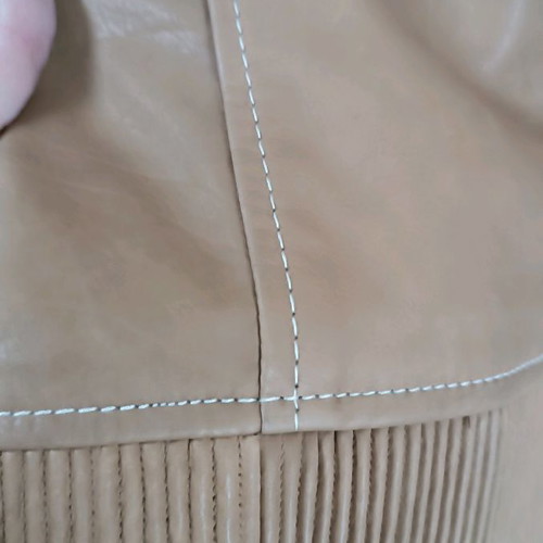 Michael Kors leather jacket men's used, beige, XL