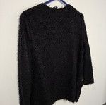 Black cardigan with fur size XS like new with pockets