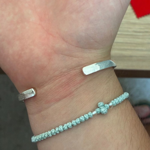 PALM Cuff bracelet, 925 sterling silver, men's handmade