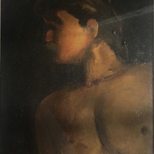 Painting study of Iason used, oil on cardboard