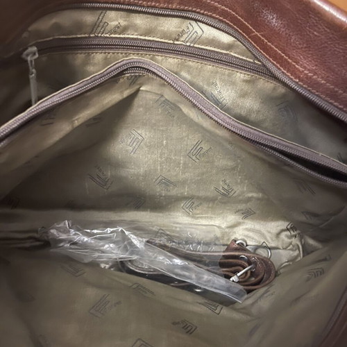 Forest leather professional bag used, large brown briefcase