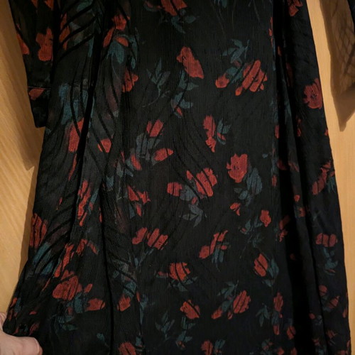 Anonyme maxi dress Italian medium black with red and green floral like new