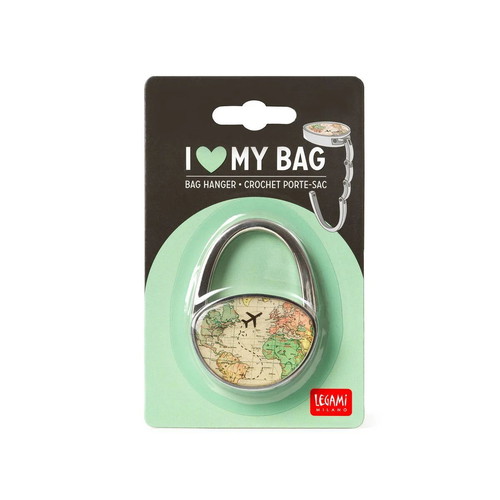 Legami I Love My Bag (Map) bag hanger new, multicolor
