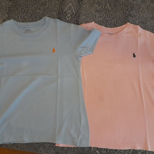 Polo Ralph Lauren t-shirts used, pack of 2, size 110 cm, blue and pink