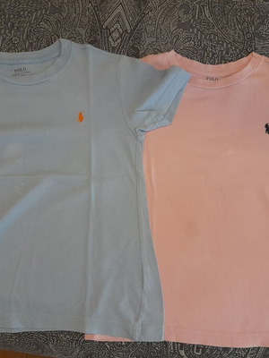 Polo Ralph Lauren t-shirts used, pack of 2, size 110 cm, blue and pink