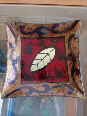 Decorative glass plate like new, 25 cm