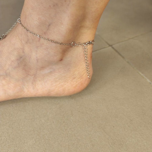 Anklet made of steel, new, adjustable strap