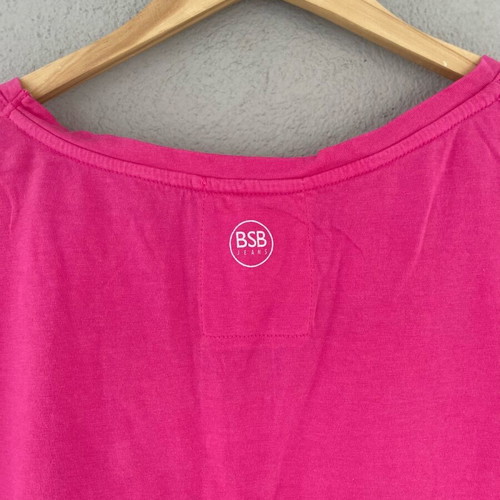 Bsb asymmetrical top like new, fuchsia, size Small