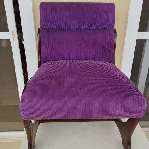 Vintage handmade low armchairs used, set of 2 pieces