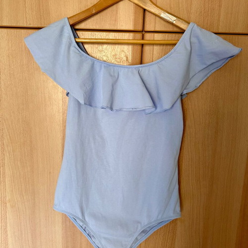 Bershka cotton bodysuit like new, turquoise, size L