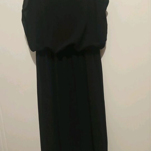 Black summer dress medium like new with thin straps and lining