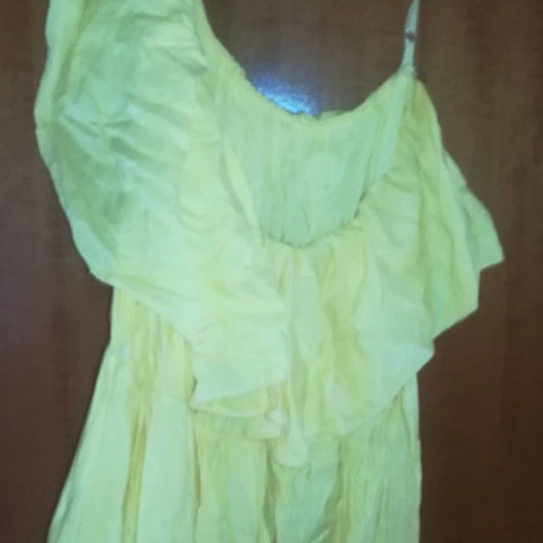 Cotton dress with one shoulder used, yellow