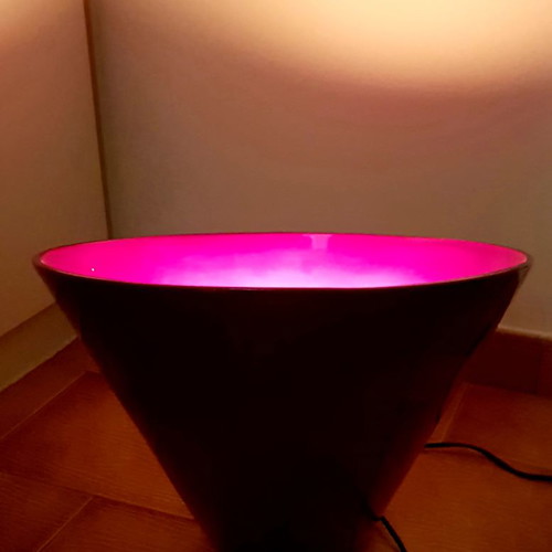 Floor lamp used, modern design, red with dimmer