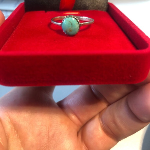 Silver ring 925 with genuine natural turquoise new