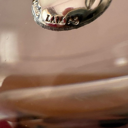 Decorative transparent bowl with silver drops, new, 17.5 cm diameter