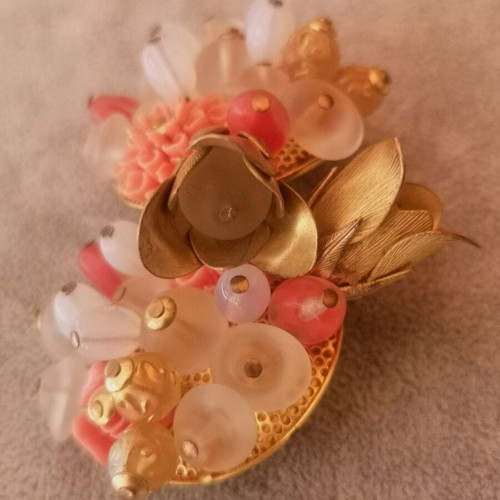 Vintage Faux Bijoux Clip Earrings used, multicolor