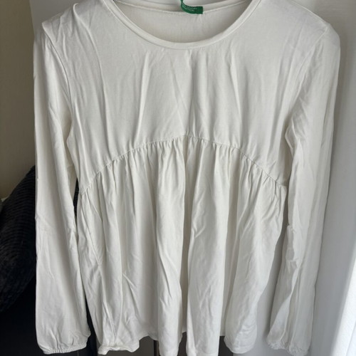 Benetton white basic blouse size S like new