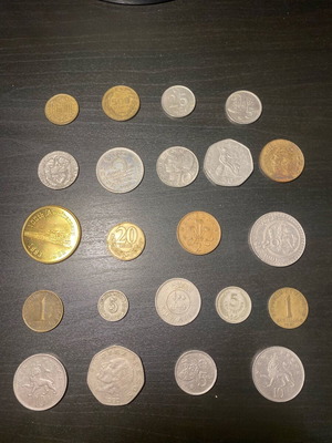 Old foreign assorted coins like new