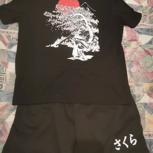 Shein black shorts and t-shirt set like new