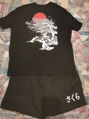 Shein black shorts and t-shirt set like new