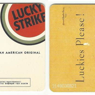 OTE Lucky Strike phonecard 100 units used, 10/98, 39,000 tirage