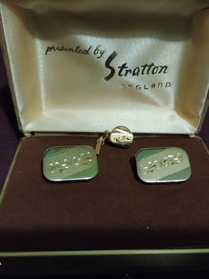 Vintage Stratton England μανικετοκουμπιά με καρφίτσα σαν καινούργια