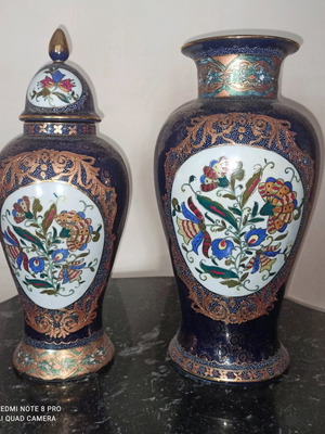 Βάζα Fine Porcelain άριστη κατάσταση, σετ 2 τεμαχίων ύψους 36 και 37 cm