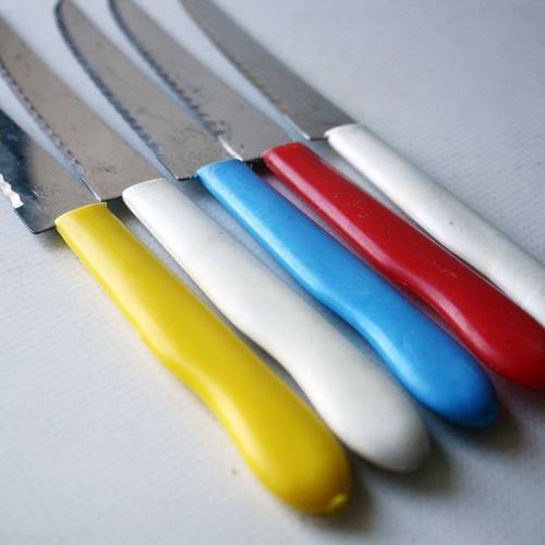 Vintage 70's ROR Rostfrei German kitchen knives set of 5 new