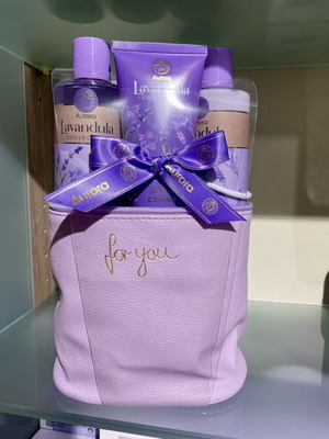 Aurora Lavandula Collection luxury skincare set with pouch new