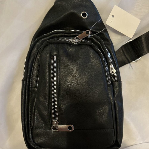 Black crossbody bag new, eco leather sling style