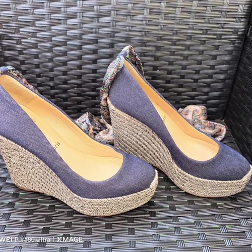 Christian Louboutin high heel shoes, size 37, blue