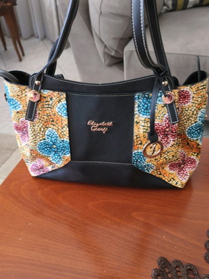Elizabeth George shoulder bag with colorful butterfly print