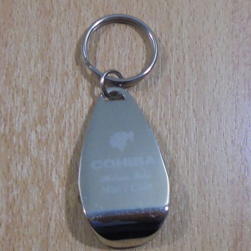 Cohiba cigar promotional metal keychain - opener used