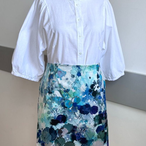 Dexter set colorful skirt and linen HM shirt like new