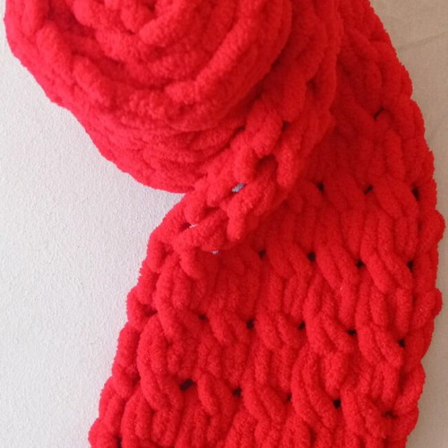 Handmade Alize Puffy Scarf custom made, ultra-soft hypoallergenic yarn