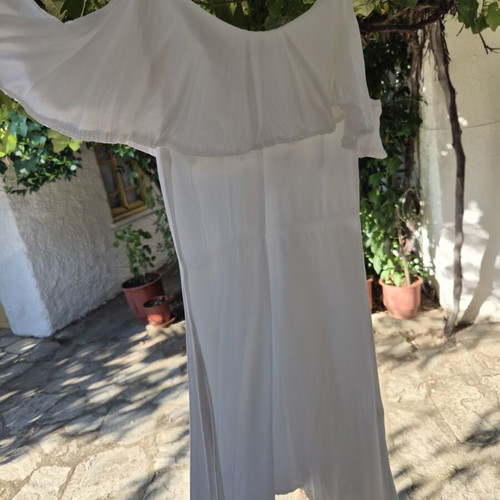 Off Shoulder Dress white, used, Tencel 100%